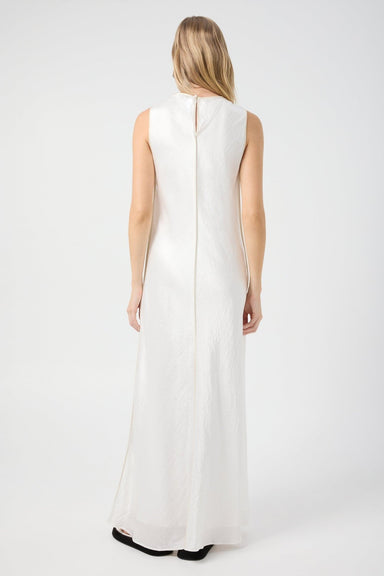 CRUSH CONTRAST BIND MAXI TANK DRESS | WHITE & CREAM - THIRD FORM