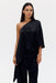 CRUSH ONE SHOULDER CAPE | BLACK - THIRD FORM