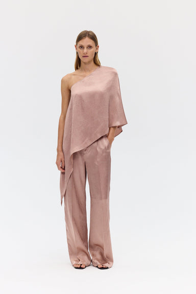 THIRD FORM CRUSH ONE SHOULDER CAPE | DUST