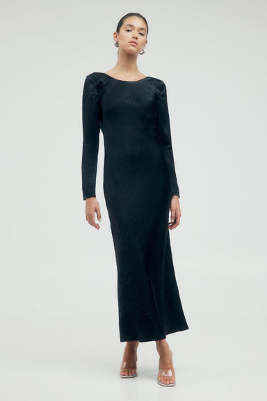 THIRD FORM CRUSH TIE BACK MAXI | BLACK