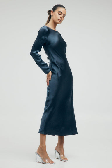 CRUSH TIE BACK MAXI | GUN METAL - THIRD FORM