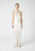 CRUSH WRAP NECK FLOOR LENGTH | CREAM - THIRD FORM