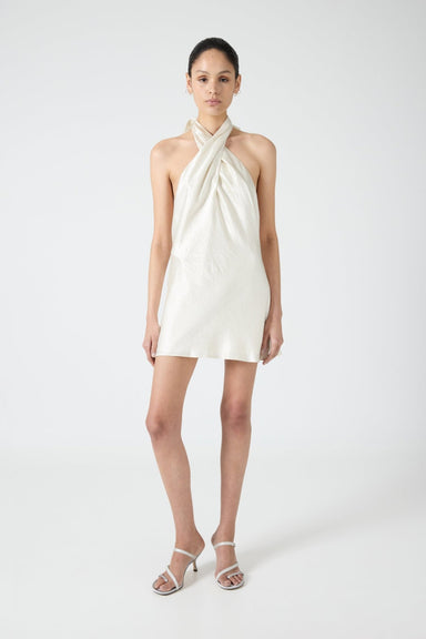 CRUSH WRAP NECK MINI | CREAM - THIRD FORM