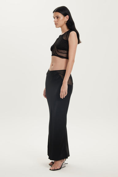 THIRD FORM CRYSTAL CLEAR MAXI SKIRT | BLACK
