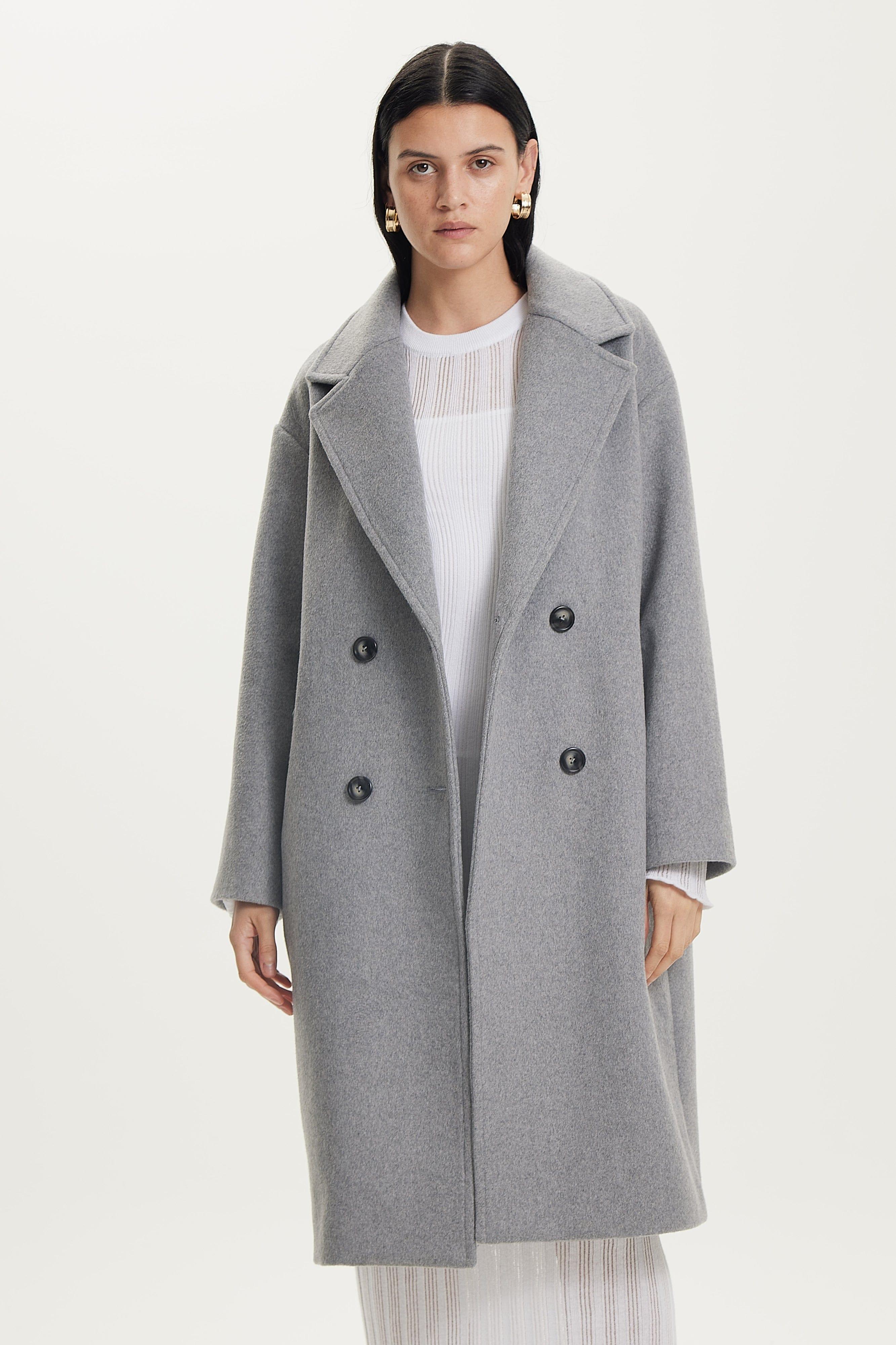 DOUBLE BREASTED COAT GREY MARLE