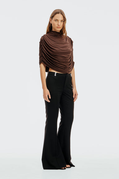 THIRD FORM Drift Drape Jersey Top | Espresso