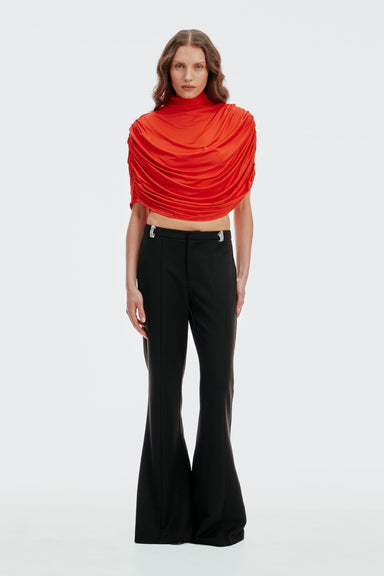 THIRD FORM Drift Drape Jersey Top | Vermillion