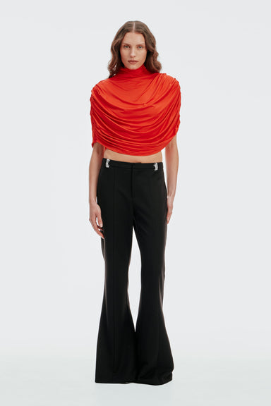 THIRD FORM Drift Drape Jersey Top | Vermillion