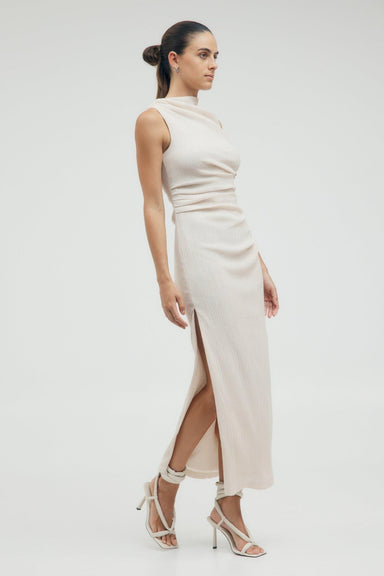 THIRD FORM ELECTRIC TUCKED MAXI TANK DRESS | BONE