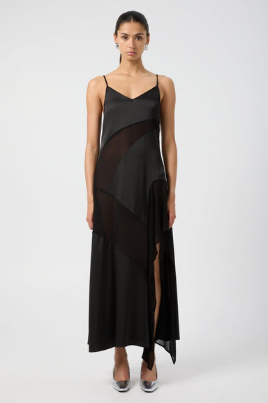 ESSENCE PANELLED MAXI DRESS | BLACK - THIRD FORM