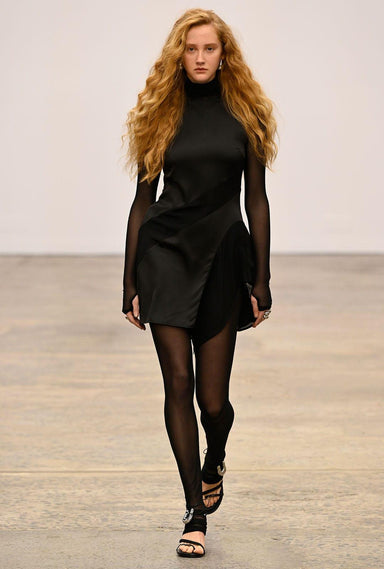 ESSENCE PANELLED MINI DRESS | BLACK - THIRD FORM