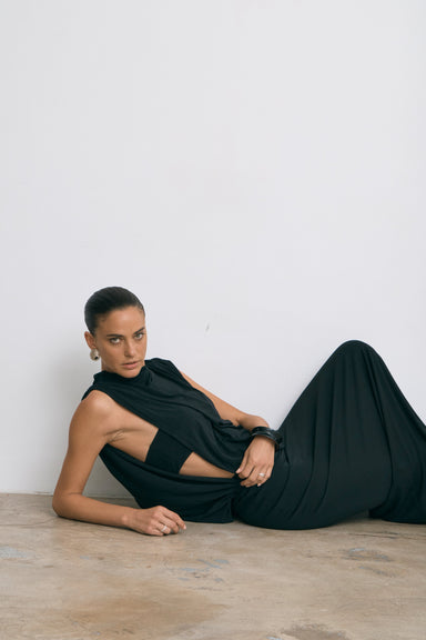 THIRD FORM FALL AWAY FLOOR LENGTH DRESS | ONYX