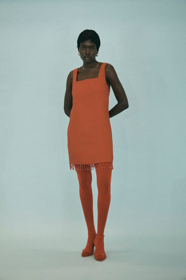 FLAME LINEN MINI DRESS | GRENADINE - THIRD FORM