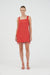 FLAME LINEN MINI DRESS | GRENADINE - THIRD FORM