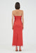THIRD FORM FLAME LINEN STRAPLESS DRESS | GRENADINE