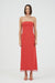 THIRD FORM FLAME LINEN STRAPLESS DRESS | GRENADINE