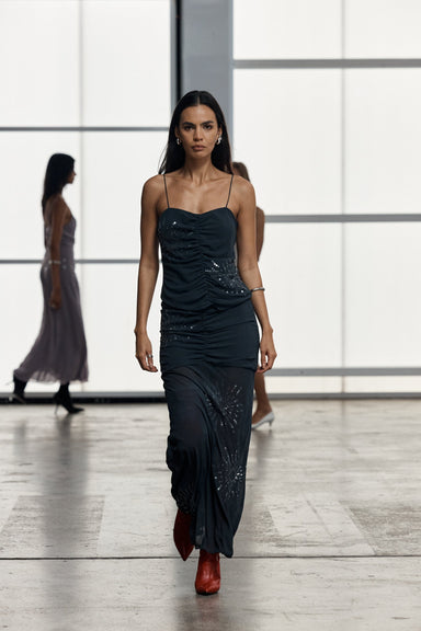 THIRD FORM FLICKER GATHERED CAMI | SMOKE