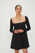 THIRD FORM FULL FORM SHIRRED BABYDOLL DRESS | BLACK