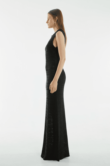 HAZE KNIT MAXI TANK DRESS | BLACK - THIRD FORM