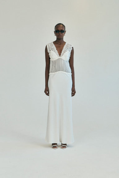 THIRD FORM HELD FLOOR LENGTH DRESS | IVORY