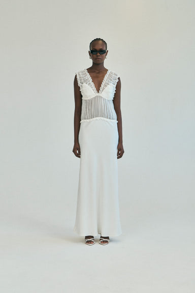 THIRD FORM HELD FLOOR LENGTH DRESS | IVORY