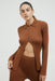 HOOKED IN KNIT FLARE PANT | CINNAMON - THIRD FORM