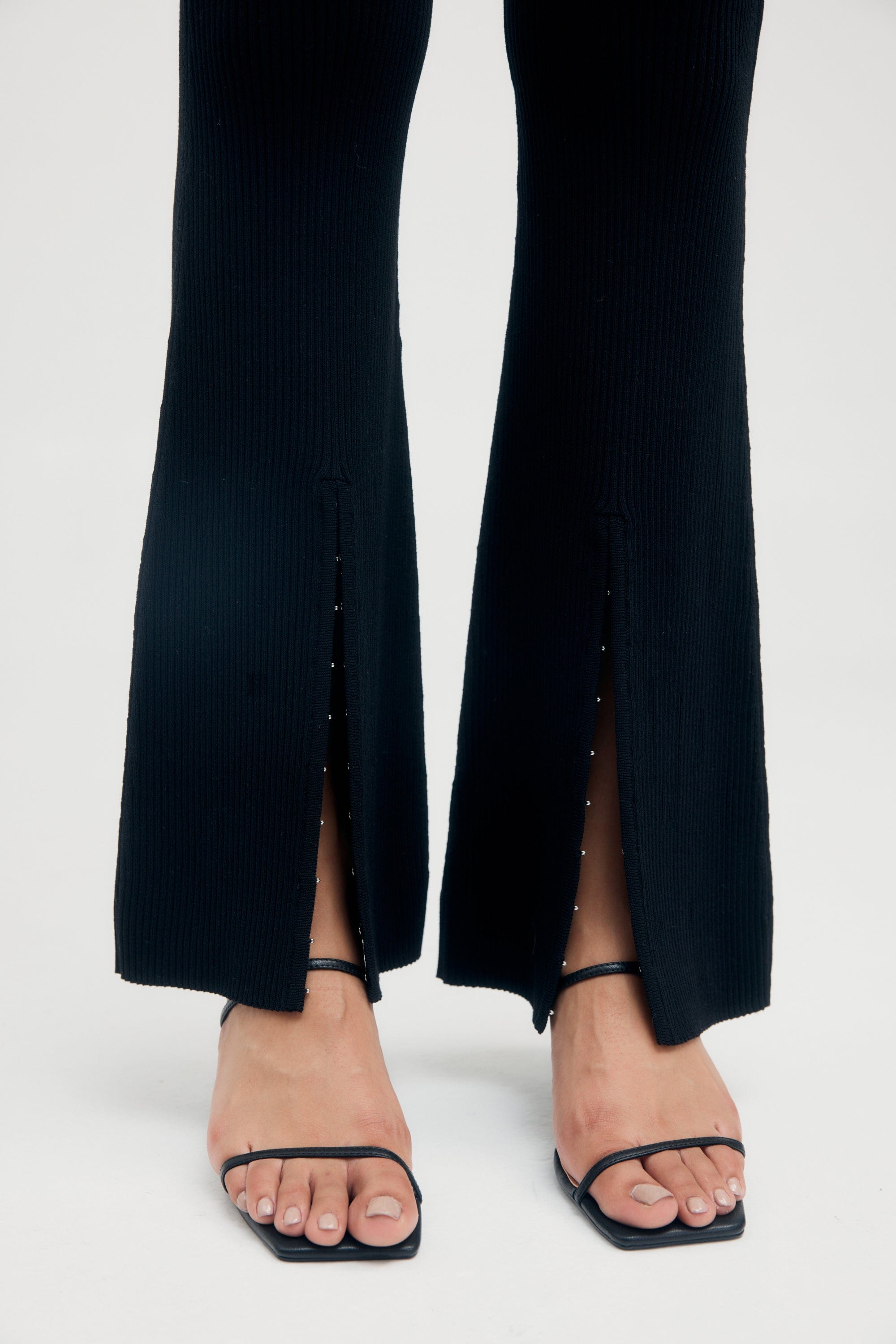 HOOKED IN KNIT FLARE PANT, ONYX, Third Form, Women's Fashion on Sale