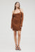 THIRD FORM HOOKED IN KNIT HALTER MINI | CINNAMON