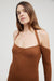 THIRD FORM HOOKED IN KNIT HALTER MINI | CINNAMON