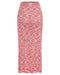 THIRD FORM HORIZON KNIT FLARE OUT SKIRT | PINK TO RED