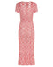 THIRD FORM HORIZON KNIT FLARE OUT TEE DRESS | PINK TO RED