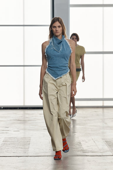 THIRD FORM IMPRINT TAILORED COTTON TROUSER | FAWN