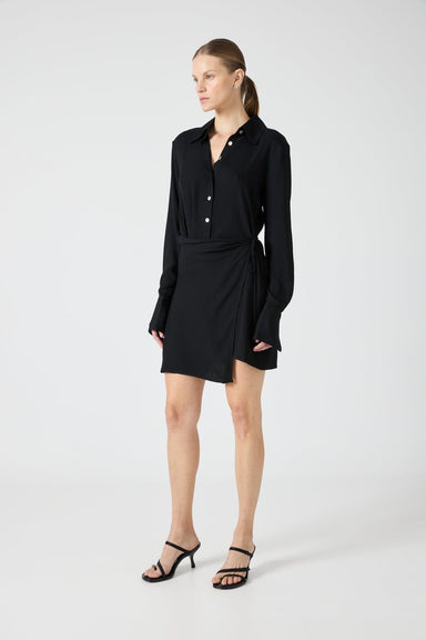 INFINITE SHIRT DRESS | BLACK - THIRD FORM