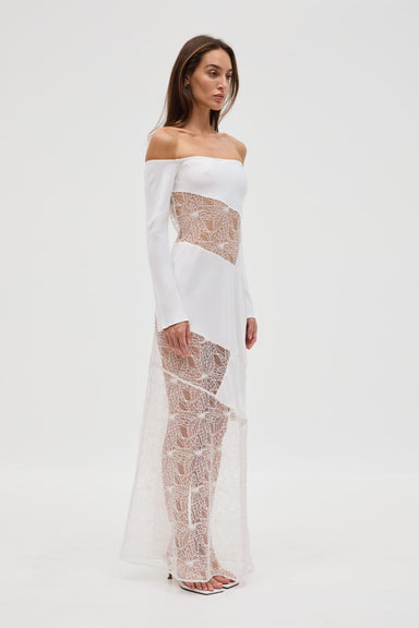 INHALE PANEL OFF SHOULDER DRESS | OPAL - THIRD FORM