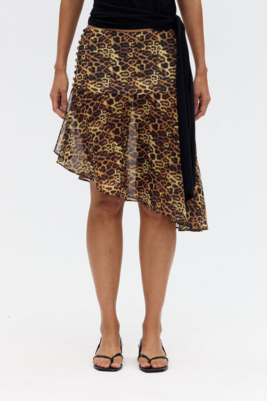 INSTINCT BUTTON UP SKIRT | LEOPARD - THIRD FORM