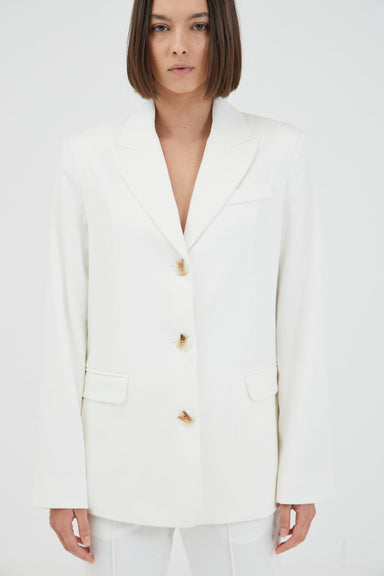 THIRD FORM INTERCHANGE RELAXED BLAZER | OFF WHITE