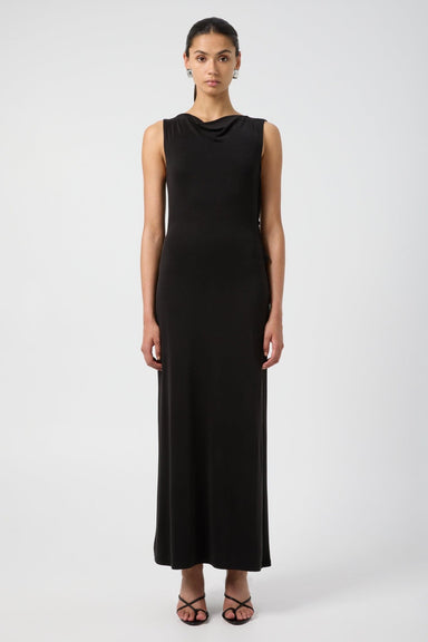 INTERWEAVE BACKLESS MAXI DRESS | BLACK - THIRD FORM