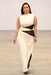 INTERWEAVE DRAPE MAXI DRESS | CREAM & BLACK - THIRD FORM