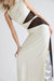INTERWEAVE DRAPE MAXI DRESS | CREAM & BLACK - THIRD FORM
