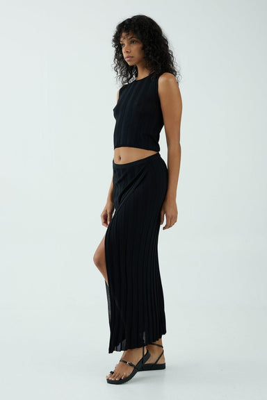 THIRD FORM LIAISON KNIT WRAP SKIRT | BLACK