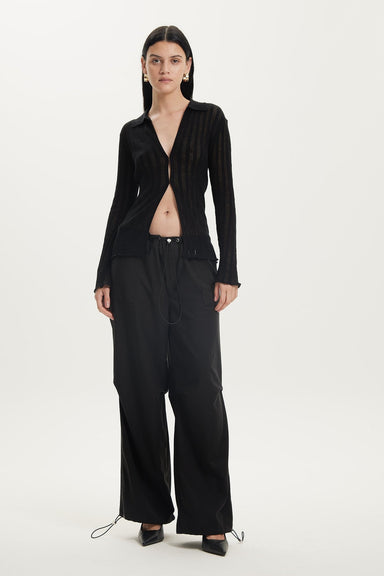 THIRD FORM LINE UP KNIT SHIRT | BLACK