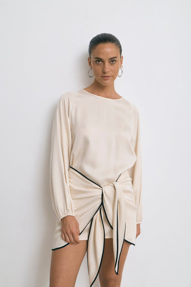 LINGER BATWING MINI DRESS | HUSK - THIRD FORM