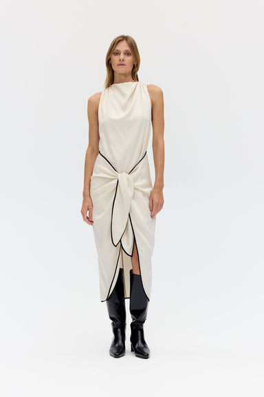 THIRD FORM LINGER TIE MIDI DRESS | HUSK