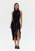 THIRD FORM LINGER TIE MIDI DRESS | NOCTURNE