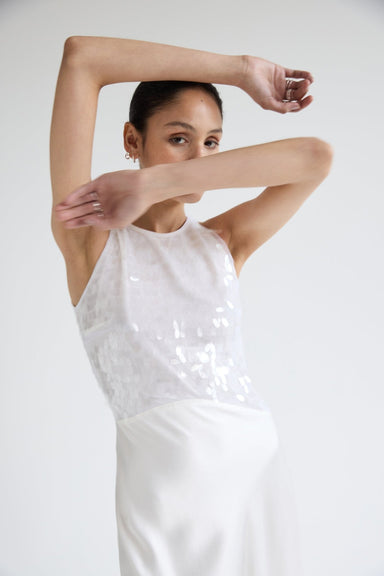 LUMINOUS TANK MAXI DRESS | CREAM - THIRD FORM