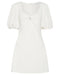 THIRD FORM MARBLE BALLON SLEEVE MINI DRESS | OFF WHITE