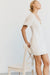 THIRD FORM MARBLE BALLON SLEEVE MINI DRESS | OFF WHITE