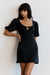 THIRD FORM MARBLE BALLON SLEEVE MINI DRESS | WASHED BLACK