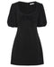THIRD FORM MARBLE BALLON SLEEVE MINI DRESS | WASHED BLACK