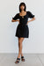THIRD FORM MARBLE BALLON SLEEVE MINI DRESS | WASHED BLACK